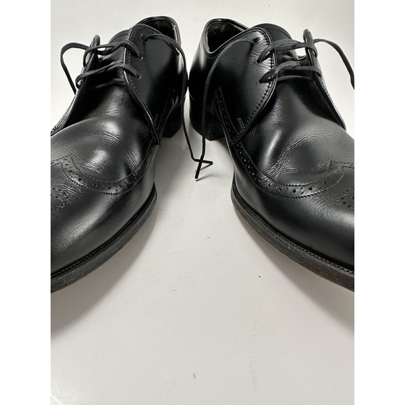 Vintage French Shriner mens Black Leather Wingtip 7.5 main image 9